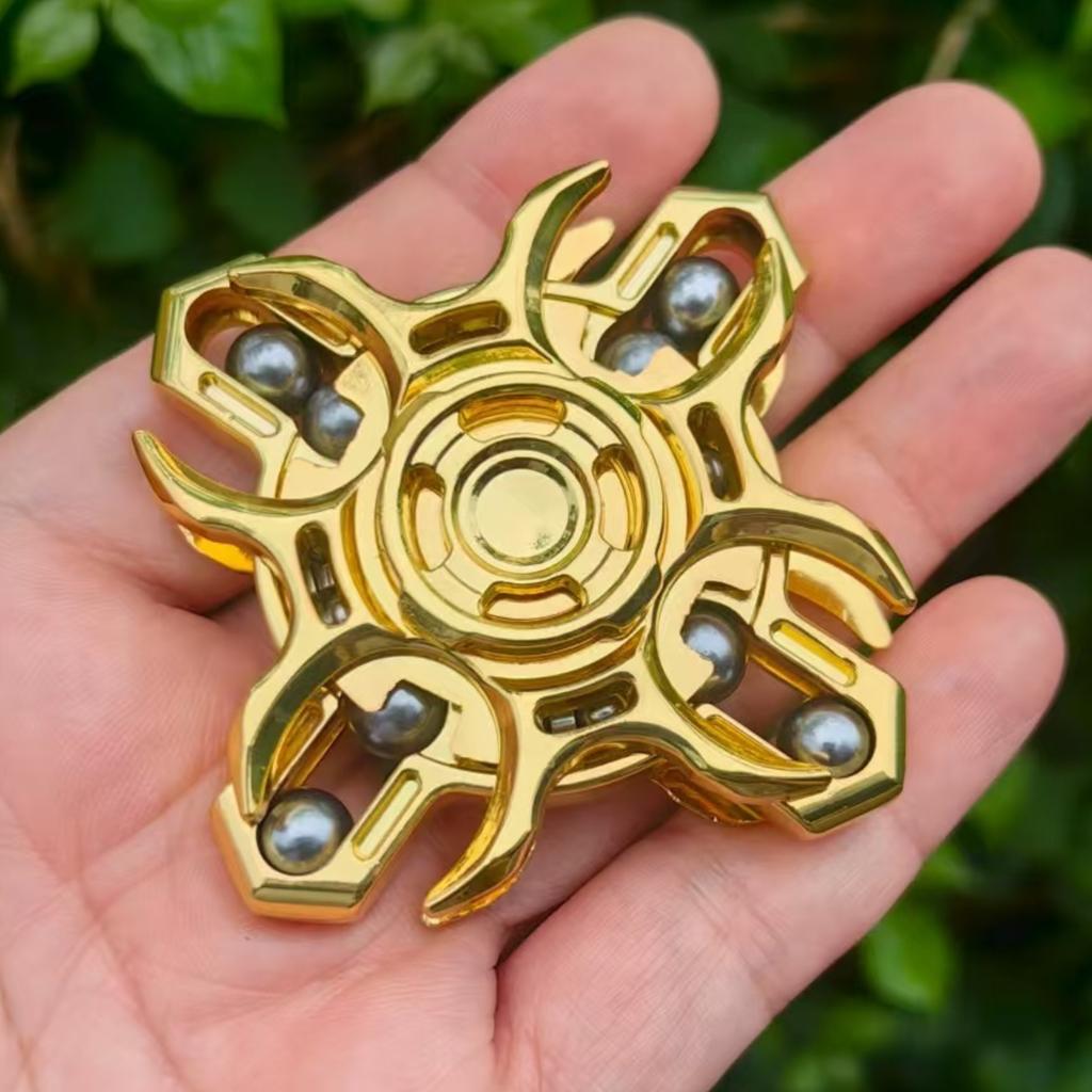 EDC Fidget Slider Fidget Spielzeug Stressabbau für Erwachsene Magnetisches Metall Superlanges Drehen Anti-Angst Fidgeter Vibrationsgeräusch