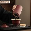 280ML Retro Powder Yin Lacquer Black Tea Box Organizer Moisture-proof Zen Storage Tank Containers Tea Caddy Tea Services Craft
