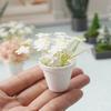 Mini Potted Plant 1:12 Scale Miniature Potted Flowers Tiny Table Centerpiece for Doll Mansion Mini Scene Decor