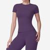 Nude Feel Quick-Dry Waist-Cinching Yoga Top - Short Sleeve