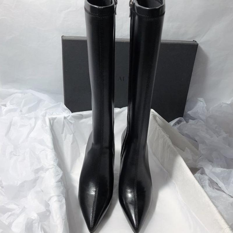 Damen Stiefel mit hohen Absätzen mit schlanken Absätzen Sexy spitze High-Heel Elastische Stiefel Mode Kniehohe High-Heel Stiefel für Damen