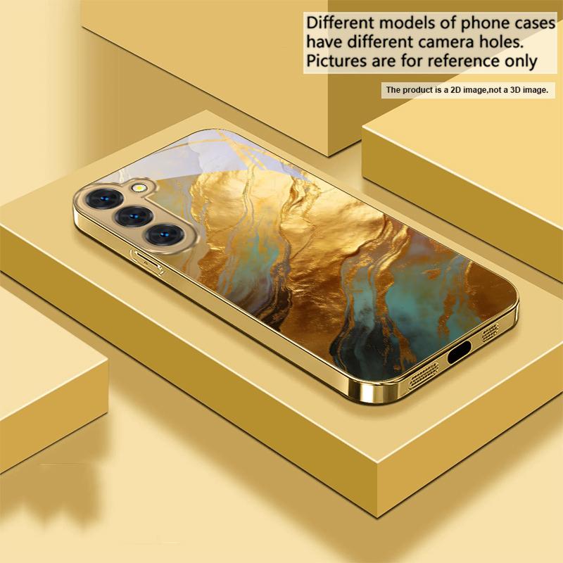

Gold marble texture For Samsung Galaxy S26 S20 FE S21 S22 S23 Plus S24 Ultra 25Ultra S21+ S9 S22 S8 Golden glass phone case Galaxy S9+