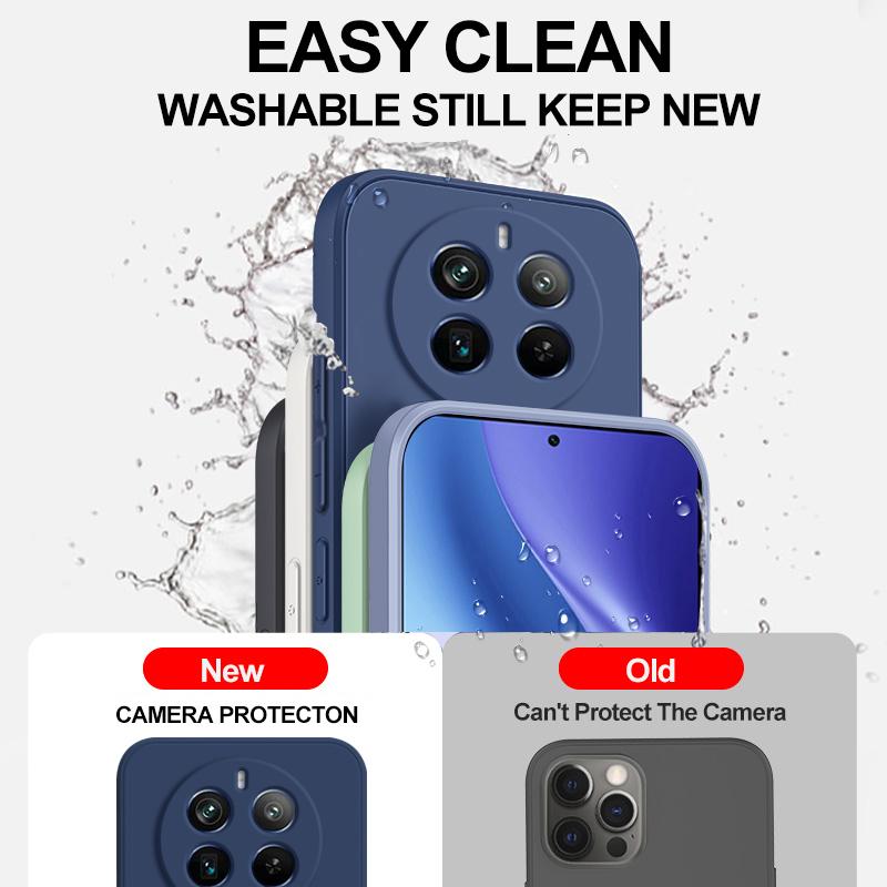 Für Hülle Für Realme 12 Pro Plus Hülle Quadratische Flüssigsilikon Handyhüllen Für Realme 12 Realme12 Pro+ Pro Plus Stoßfest Weiche Hülle
