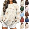 Women's Casual Christmas Print Crewneck Sweatshirt Long Sleeve Holiday Pullover Top