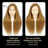 Mannequinkopf mit Echthaar Friseur Flechten Haarstyling Trainingspuppe Kosmetologie Puppenkopf Braun Golden Lange Haare Friseur Make-up