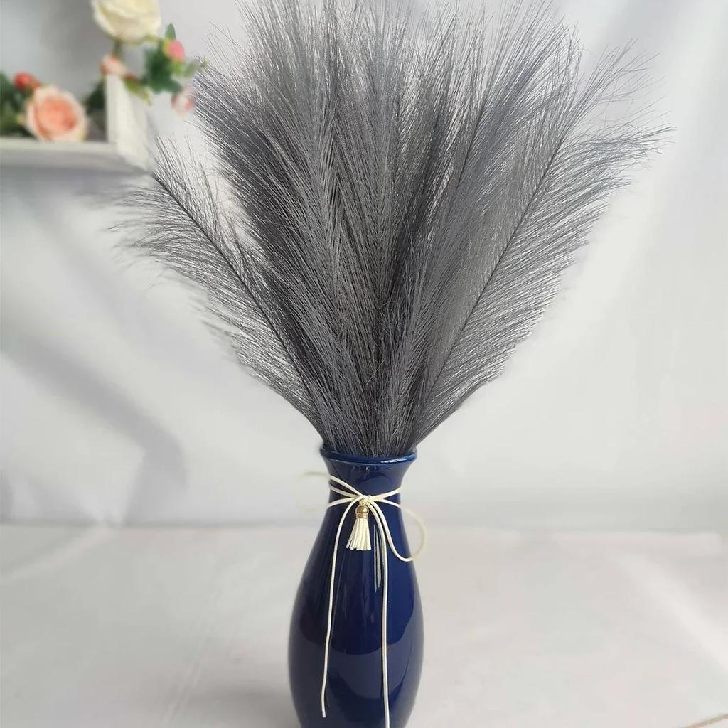 3pcs-Artificial Pampas Grass Simulation Feather Wedding Props Reed Hair Boho Home Decoration