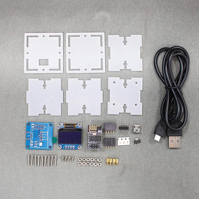 Esp8266 Mini Weather Clock Wifi Digital Clock Diy Soldering Kit Electronic Multifunctional Weather Station