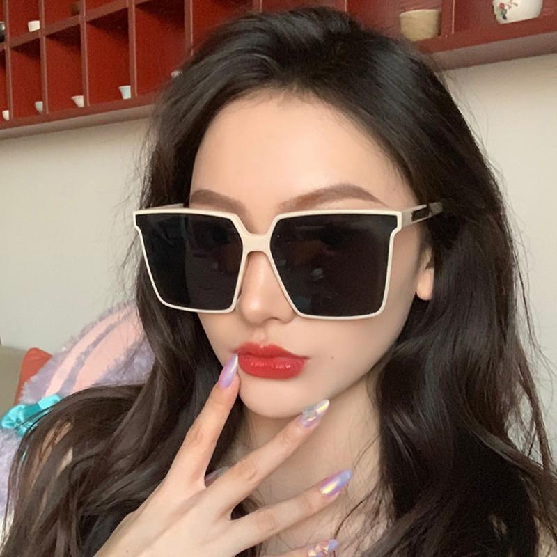 Big Square Frame Sunglasses Unisex Vintage Men Women Fashion Driving Fishing Sun Glases UV400 Outdoor Street Shooting Retro Male Female Sunglasses