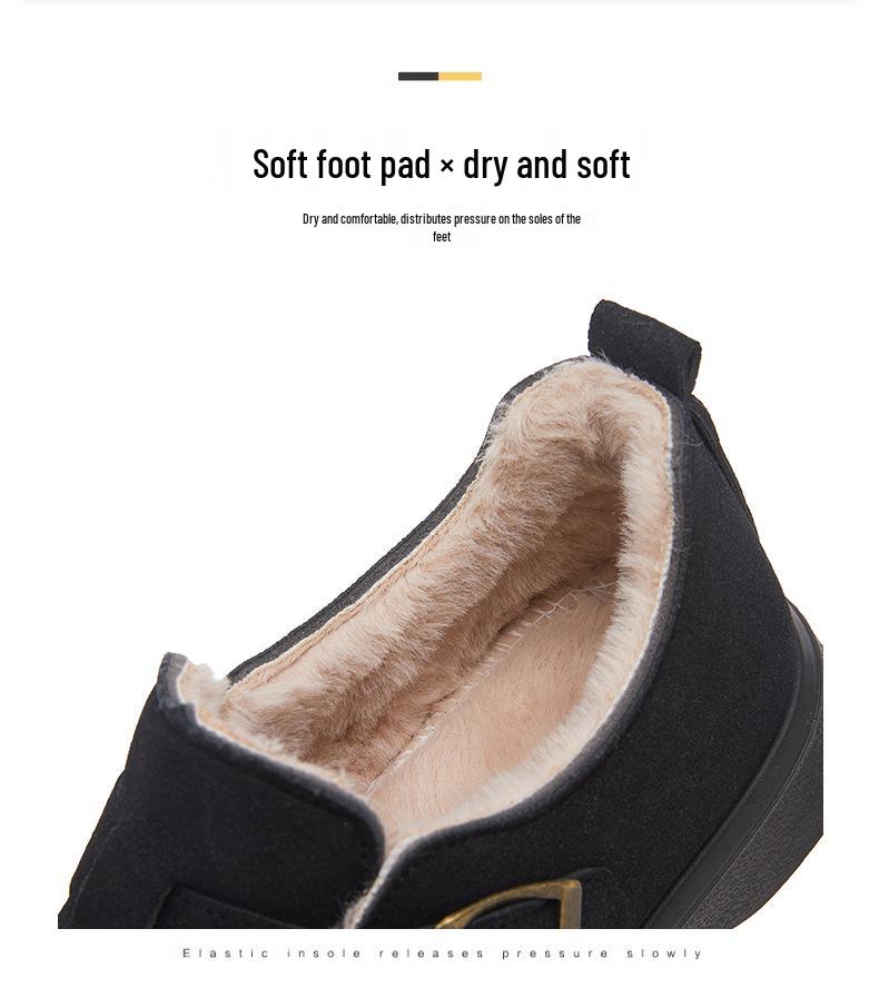 Women's Versatile Winter Ankle Boots, Fleece-Lined & Thickened, Comfortable Cotton Snow Boots, Cold-Proof Fashion Footwear