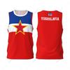 Jugoslawien Flaggenmuster Tanktops Für Männer Basketball Sport Laufen 3D Gedruckte Tops Sommer Freizeit Locker Street T-Shirts Rundhals Weste