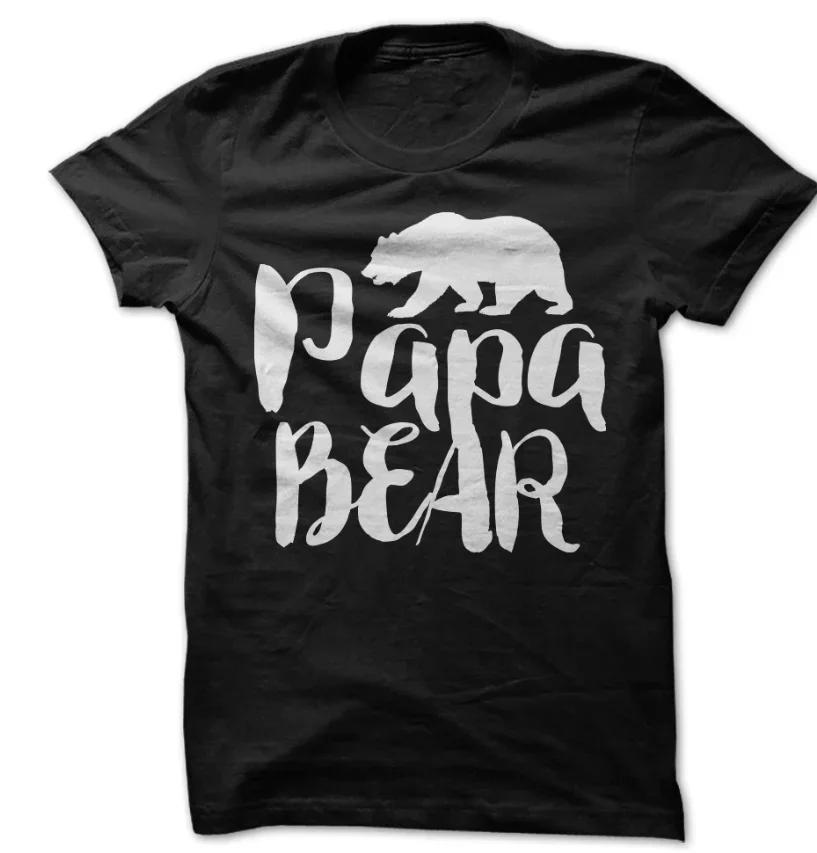 Fashion Design Papa Bear Daddy Fathers Day Gift TShirt 100 Cotton ONeck Summer Short Sleeve Casual Mens Tshirt Size S3XL