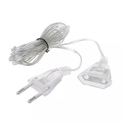 3M 5M Power Plastic Extension Cord for EU Plug LED Holiday Light String Extension Standard Home Transparent Cable Extension Wire