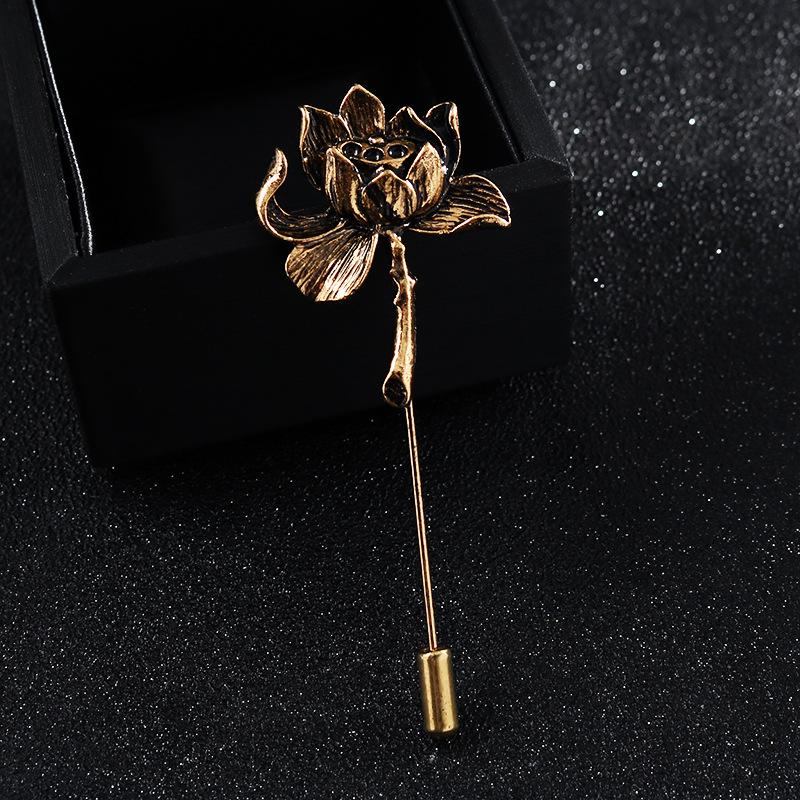 Retro Lotus Flower Brooch - Artistic, Pure, and Personalized Design старого золота
