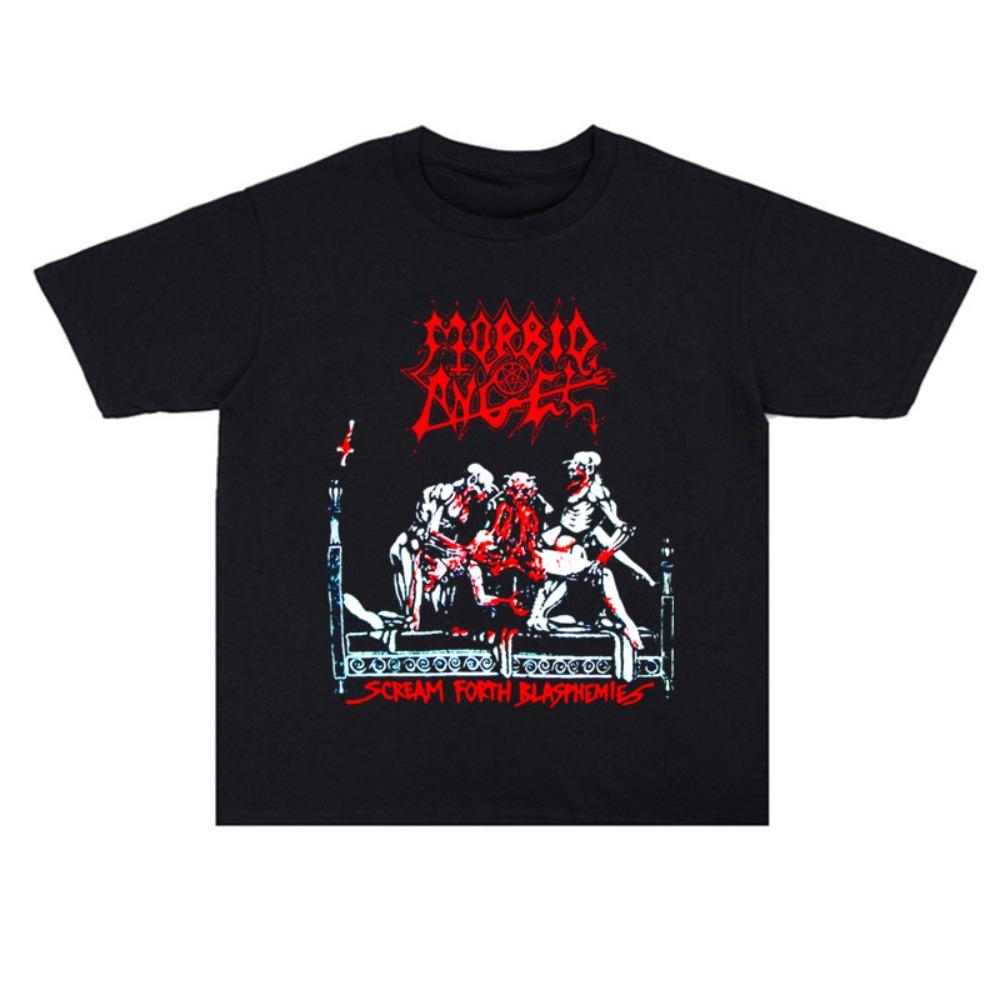 2025 Summer Morbid Angel Band Morbid Angel Rock Print Cotton Men's and Women's T-shirts High Quality Short Sleeve Men's Tee