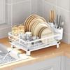 2-Tier Kitchen Countertop Dish Drying Rack with Cup Holder