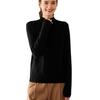 2024 Women's Autumn/Winter Thickened Slim Fit Cashmere Sweater - Semi-High Neck, Solid Color, Warm Knit Base Layer
