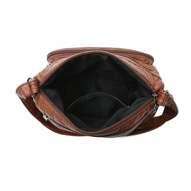 Dameveske i mykt skinn Middelaldrende morsveske Enkel skulder Crossbody-veske