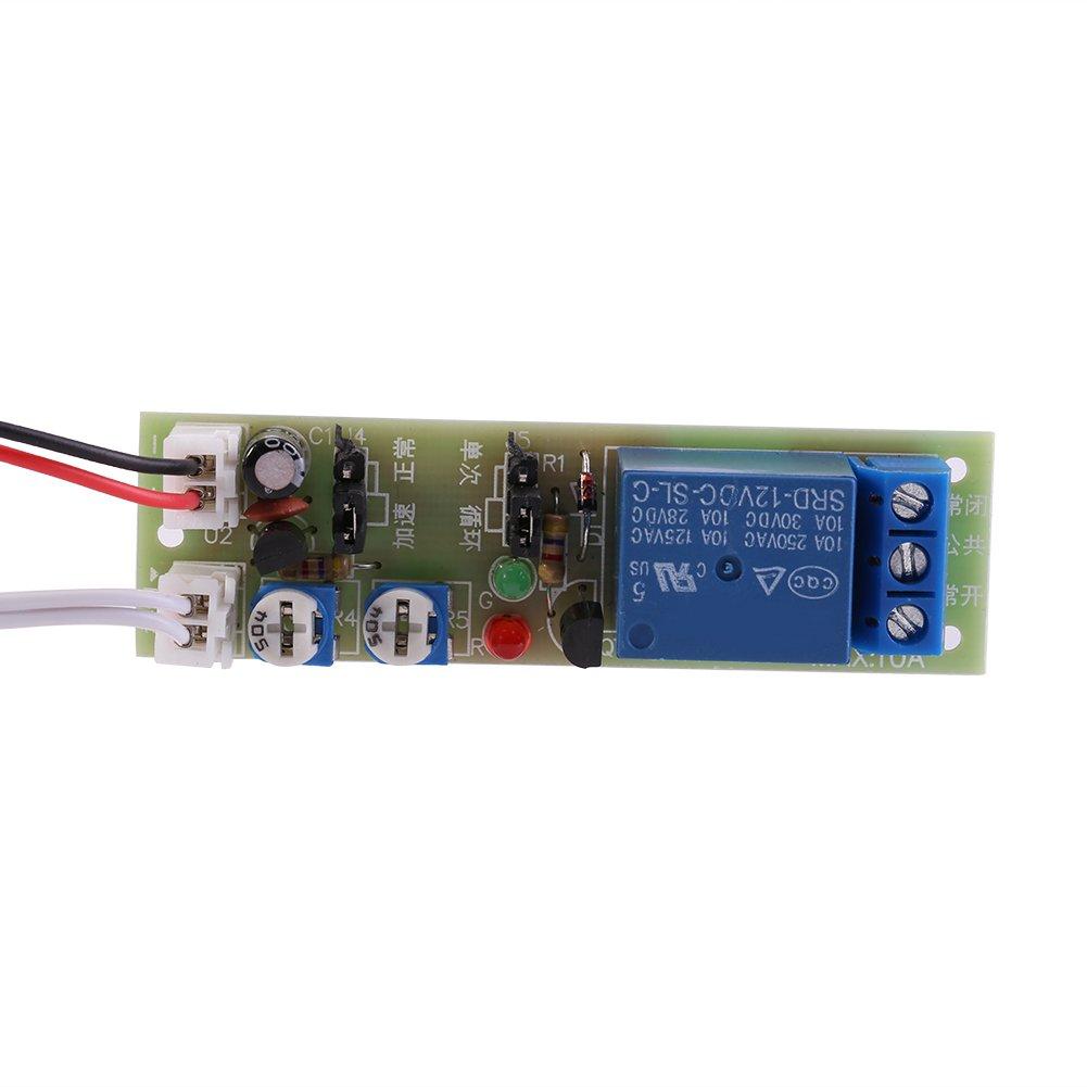 Adjustable Times Switch Module DC 5V/12V/24V Delay On/Off Timer Delay Switch Module 6 Types Optional Time Delay(DC 12V 0-15mins)