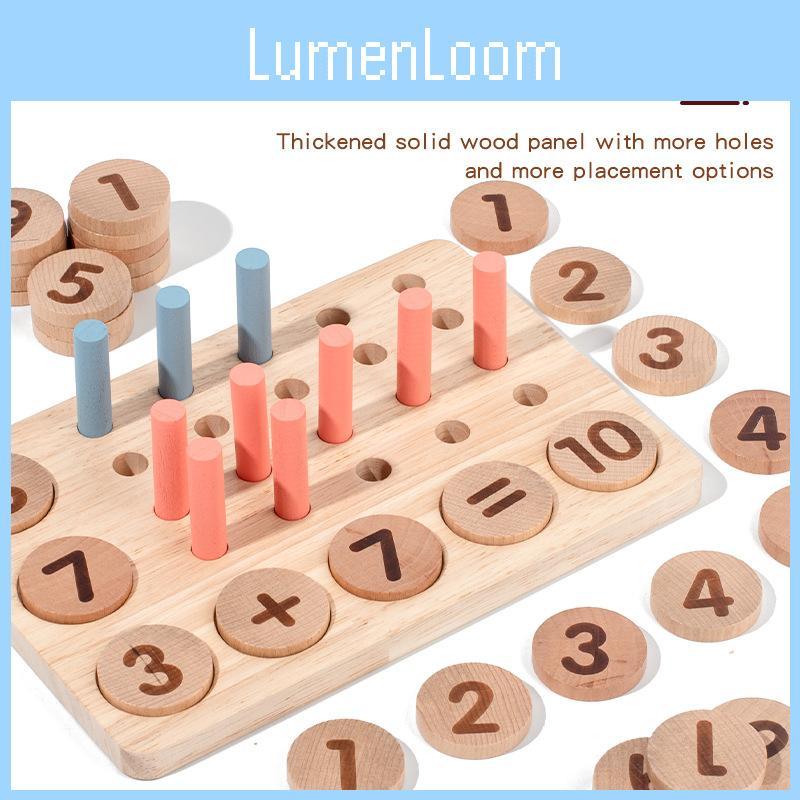 Wooden Learning Mathematics Number Matching Arithmetic Board Children Toy Puzzle