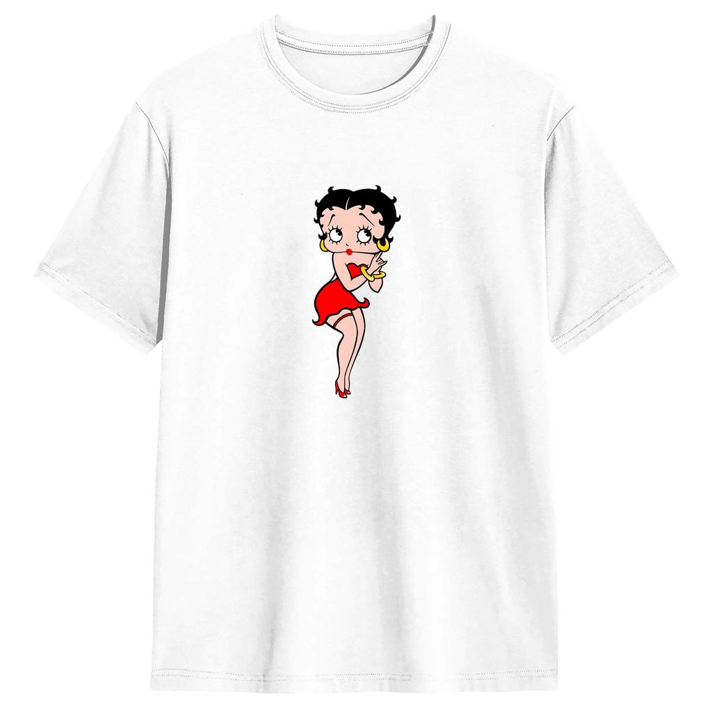 Oversized TShirt Summer Bettys Boop Hip Hop TShirts Cotton Tee Shirt for Unisexs YK Funny Short Sleeve Tees