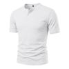 Men's Quick-dry Henley Collar Eyelet Fabric Short Sleeve T-shirt