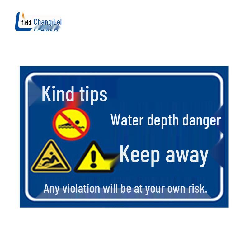 Chang Lei Reflective Aluminum Deep Water Danger Sign 30x40cm