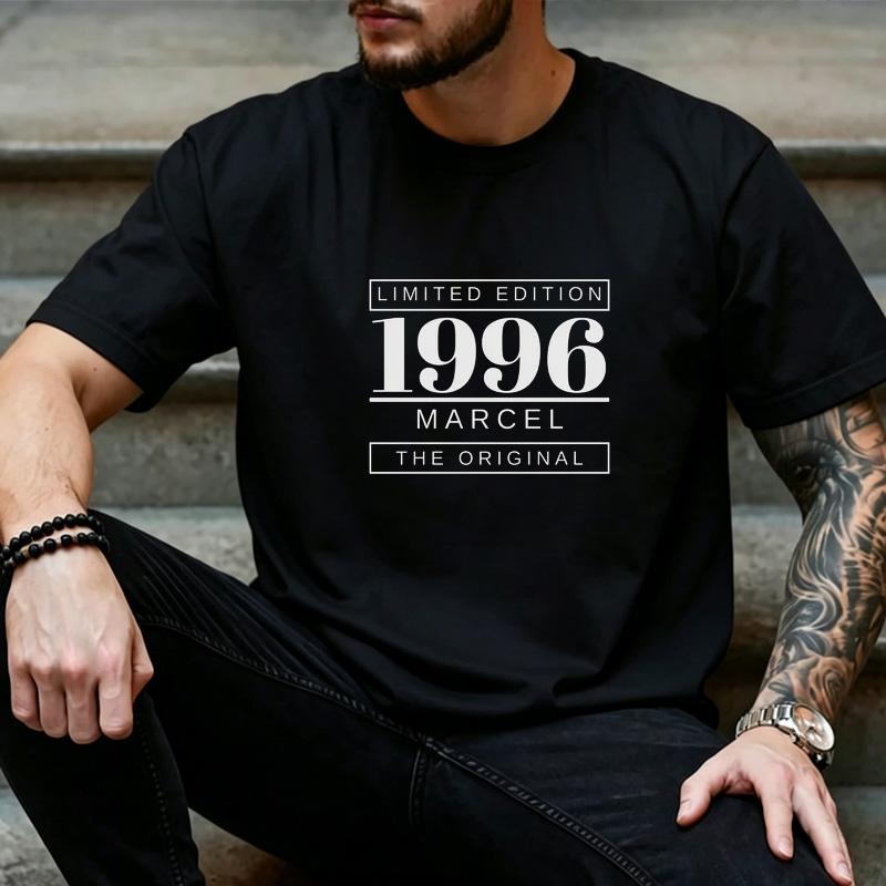 Limited Edition Made In 1996 Custom Name The Original Graphic T Shirt Unisex 28th Birthday Personalized Casual Gift Tee