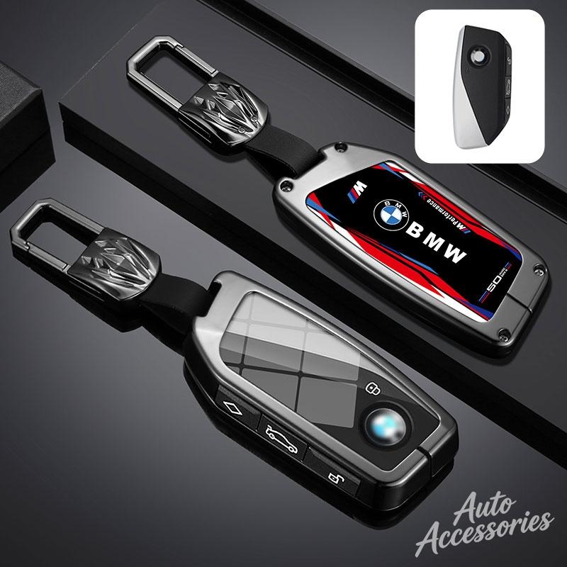 Metal Car Key Case Cover Protection Shell For BMW 3 5 7 Series X3 X5 X6 X7 GT Ix3 XM I5 I7 G90 G45 G12 Keychain Auto Accessories