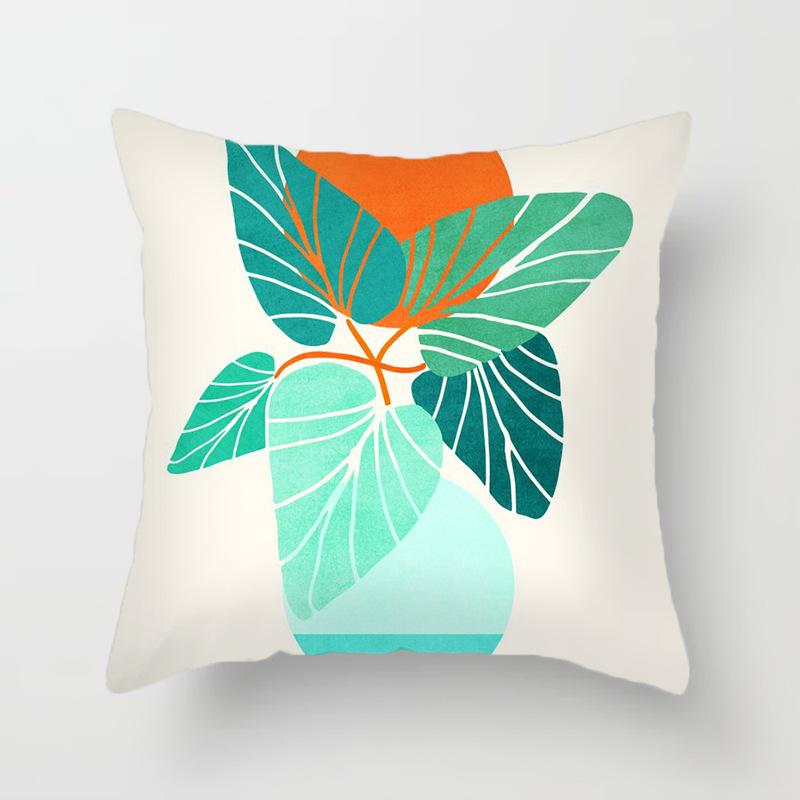Leaf plant Sunset Print Hold pillowcase Modern landscape color hold pillowcase Home decoration fashion cushion set 45x45cm