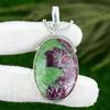 Natural Ruby Zosite Gemstone Pendant 925 Sterling Silver Jewelry For Women