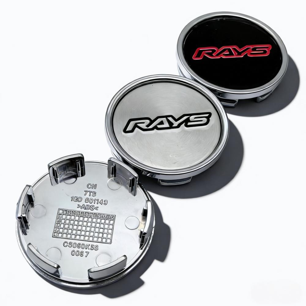 4 szt. 58 mm 53 mm Kołpaki Środkowe Kół Samochodowych Z Logo Rays Emblemat Odznaka Osłony Środkowe Piast Kół Pokrowiec Przeciwpyłowy Środka Felgi Zamienne Akcesoria Piast