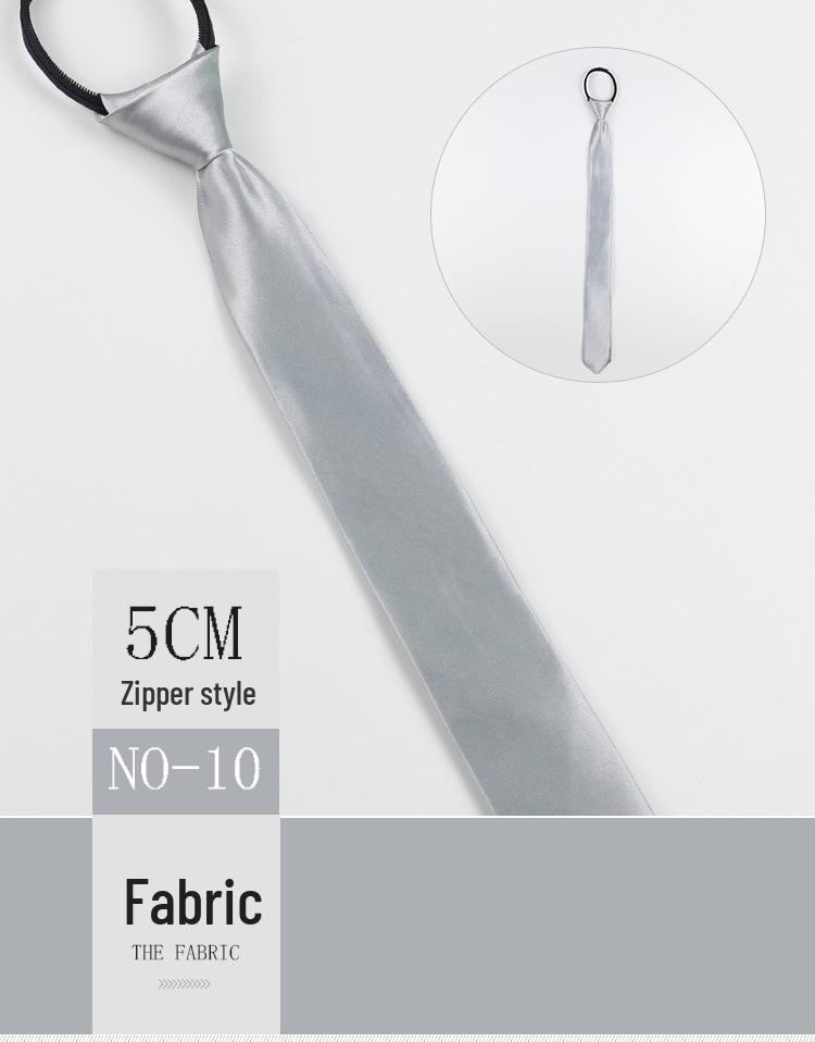 Herren 5cm Reißverschluss-Stil Imitationsseide Monochromatische Krawatte