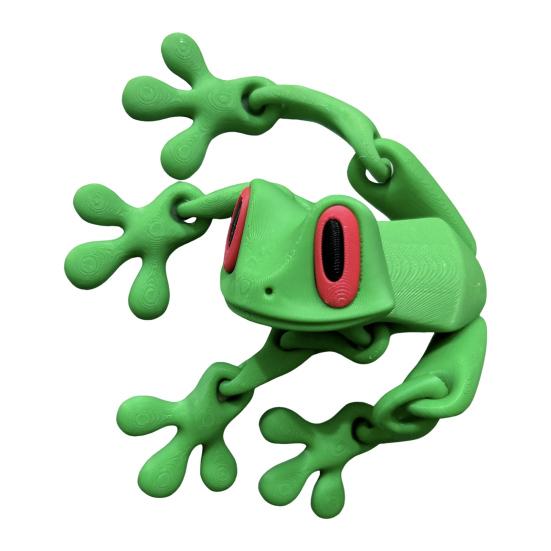 3D Printed Magnetic Frog Toy Movable Joints Frog Fridge Magnet Articulated Poseable Frog Model