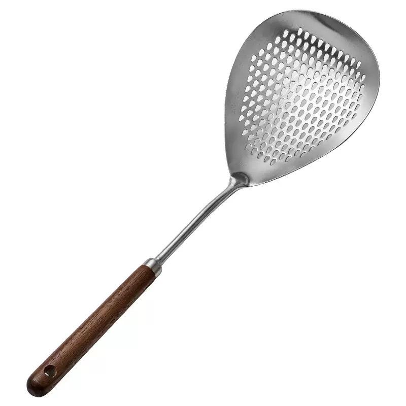Edelstahl-Nudelsieb mit langem Griff für den Haushalt - Große & kleine Größen zum Abschöpfen von Knödeln & Abtropfen von Sichuan-Pfefferöl