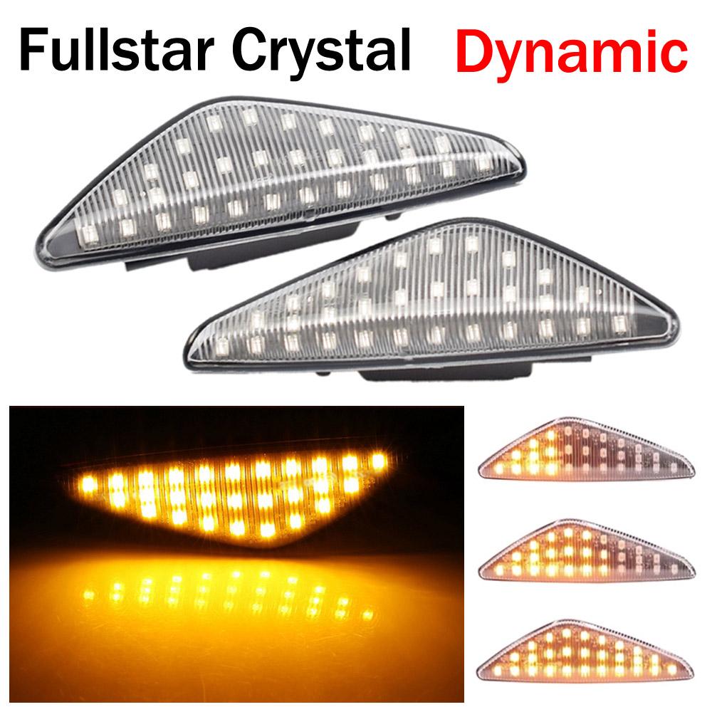 2pcs LED Dynamic Side Marker Turn Signal Light Indicator Flowing Flash For BMW X3 X5 X6 E70 E71 2008-2014 E72 F25