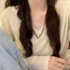 Fashion Black Rope Heart Pendant Necklaces for Women Vintage Adjustable Pulling Clavicle Chain Aesthetic Jewelry Accessories