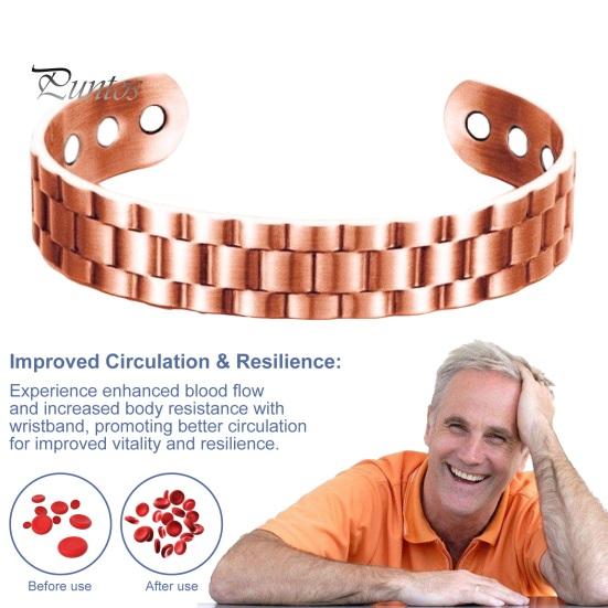 Prosta Power Magnetic Copper & Titanium Wristband - Adjustable Unisex Bracelet - View #7