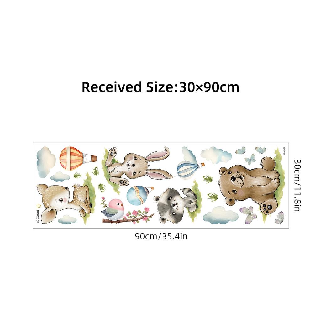 1PC Cute Cartoon Probe Stacked Sitting Small Animal Wall Stickers for Kids Room Bedroom Home Decoration Wall Decor