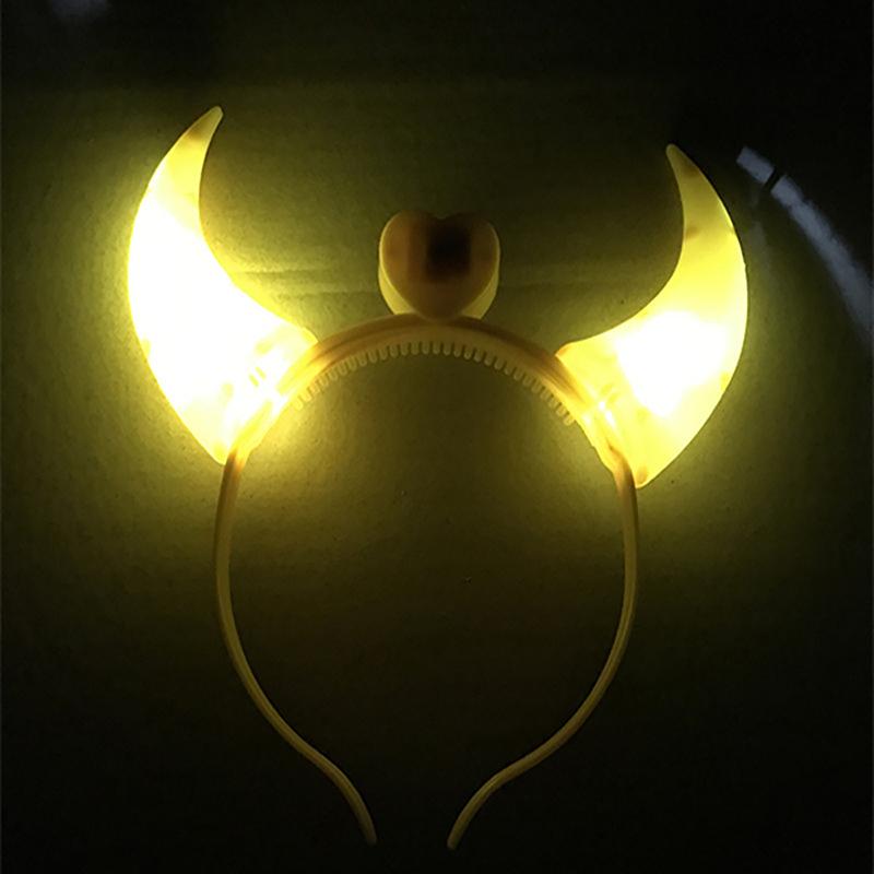 Glowing Toys Children Adults Halloween And Christmas Party Decor Led Funny Devil Horn Light Up Headband Hair Hoops Flashing Horn