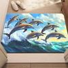 Tappetino da porta a tema Oceano 3D con pesci Koi, Scogliera, Piscina, Delfini, Stampa Artistica Realistica, Tappetino per Pavimento per Ingresso, Soglia