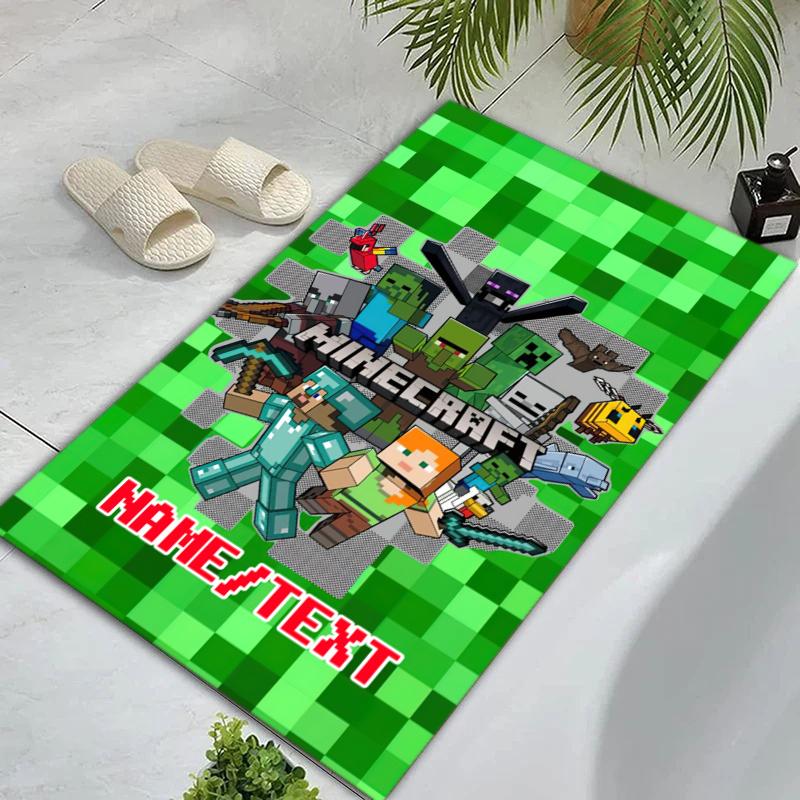 Custom name/text Minecraft Zombie Carpets Suitable Room Office Bedroom Door Mats Birthday Gifts Holiday Gifts Carpet Home Suitable Home Decor