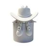 Desktop Ornaments Cowboy Hat Shape 3D Printed Figurine Faceless Funny Adjustable Sitting Posture Desktop Decoration