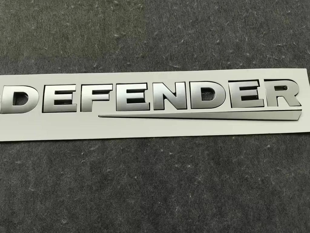 1X 3D Black Gray Silver ABS Lettering Badge Emblem 90 110 Tailgate Sticker Defender Trunk Decal Car Logo