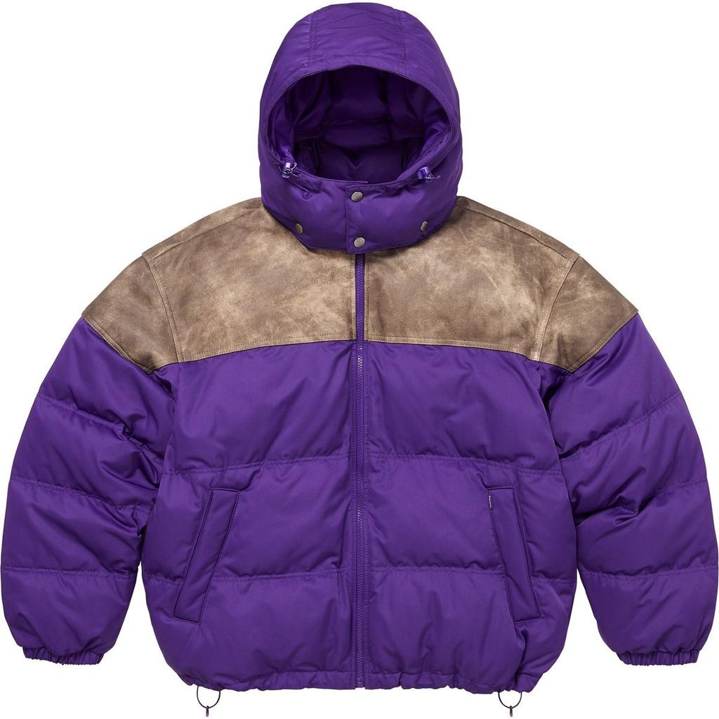Supreme FW25 WEEK7 Leather Yoke Puffer Jacket Unisex SUP-FW25-076
