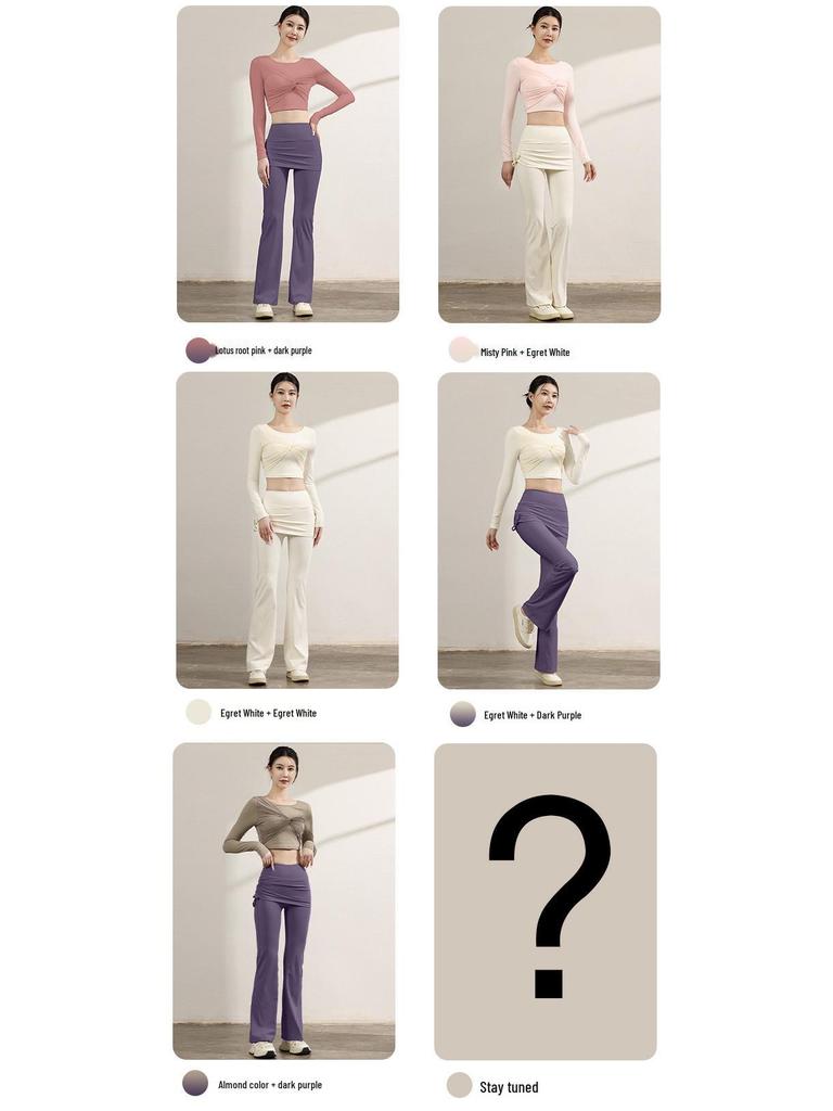 Yoga Set: Long Sleeve Sports Top with Built-in Bra, Slimming Fit, Beautiful Back Mesh for Pilates Training