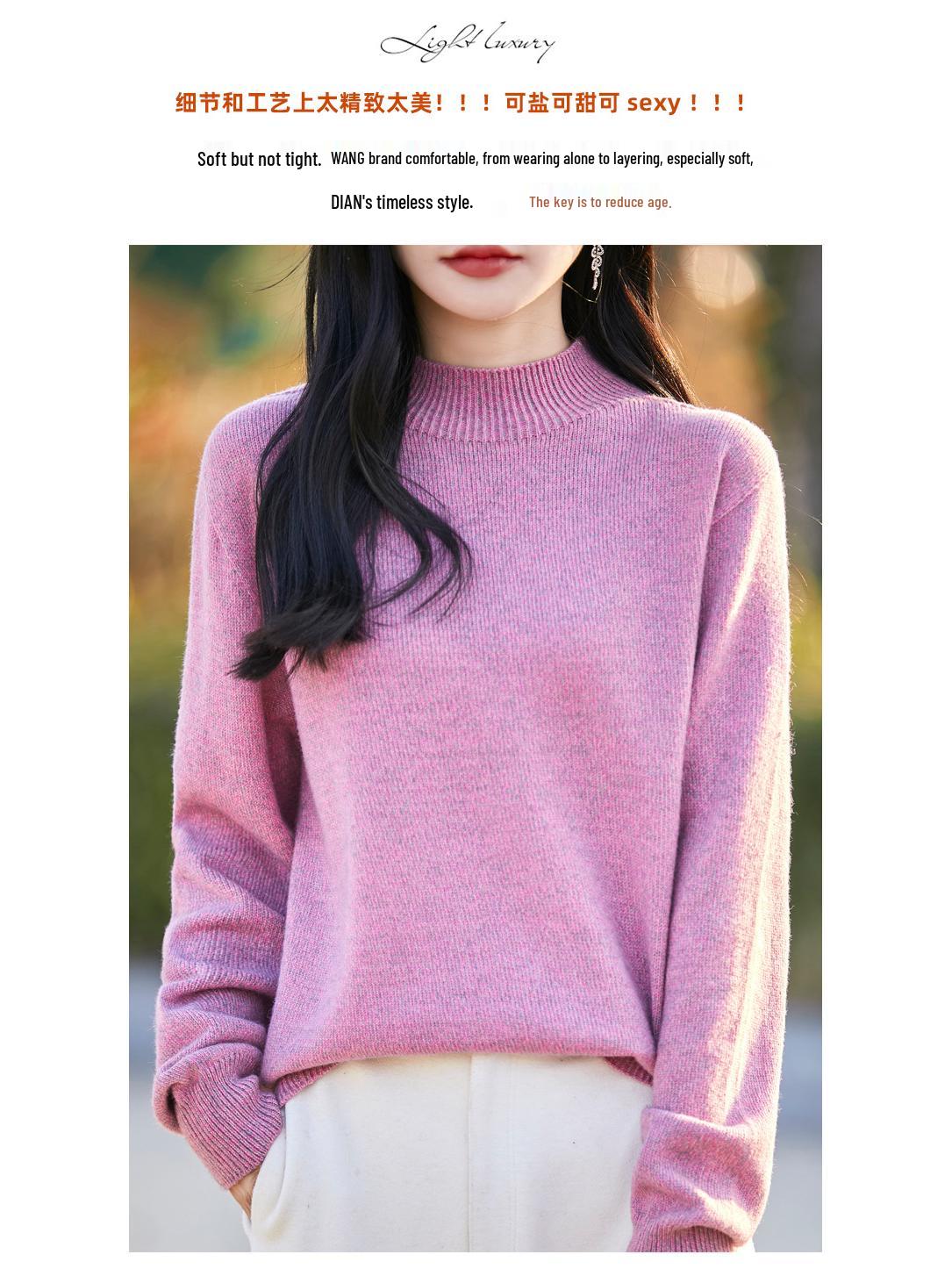 

Женский мягкий толстый вязаный свитер-пуловер с полувысоким воротником XX-Large