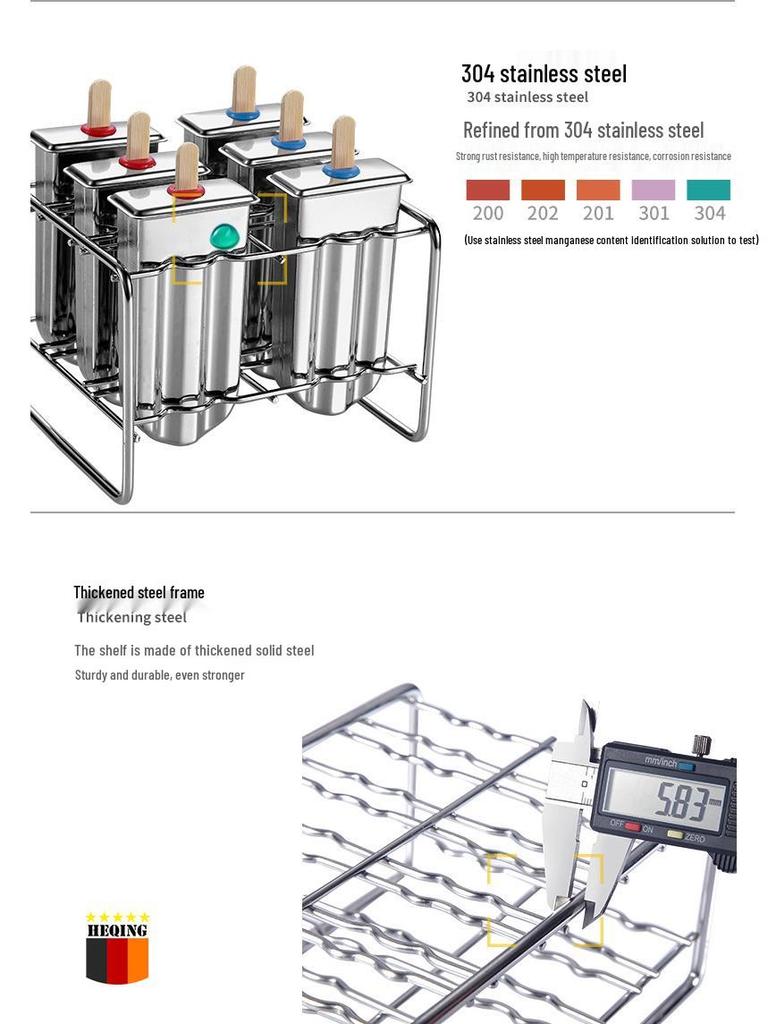 Ensemble de moules à glace en acier inoxydable pour bâtonnets glacés DIY