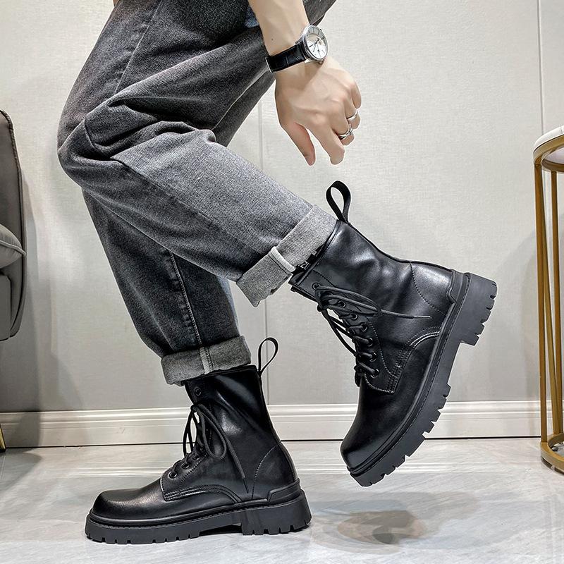 Men's Martin boots 2021 new versatile British style high-top shoes men's winter cotton shoes tooling men's boots 6088-T