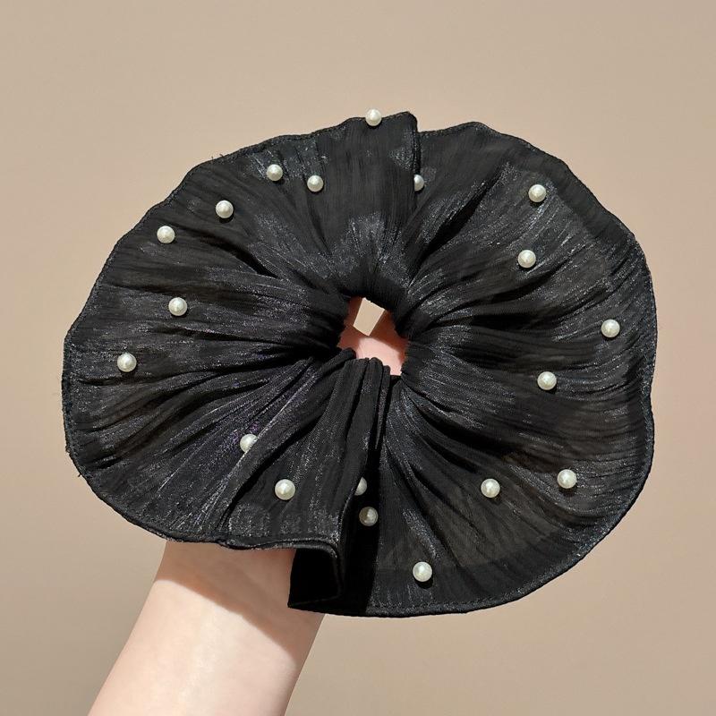 Oversized Lace Large Intestine Hair Ring Women's New High-end Sense Super Fairy Headline Elegant Low-tail Hair Rope Headwear