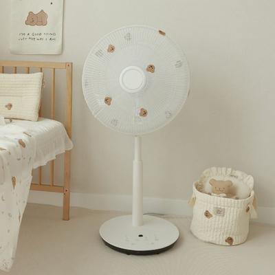 Waterproof Round Electric Fan Cover Bear Embroidery Universal Fan Dustproof Covers Washable Convenient Baby Safety Fan Cover